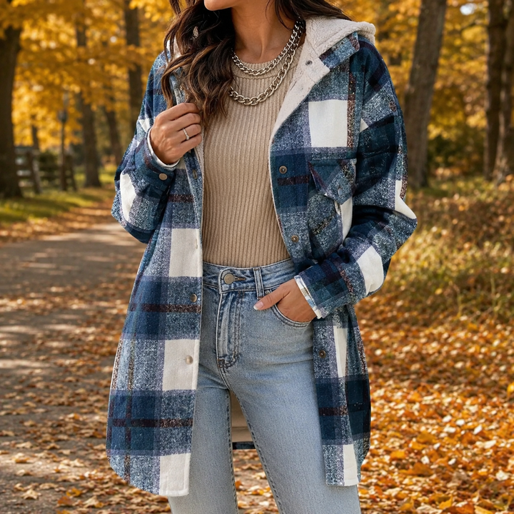 Ninon™ | Soft Flannel Jacket with Hood