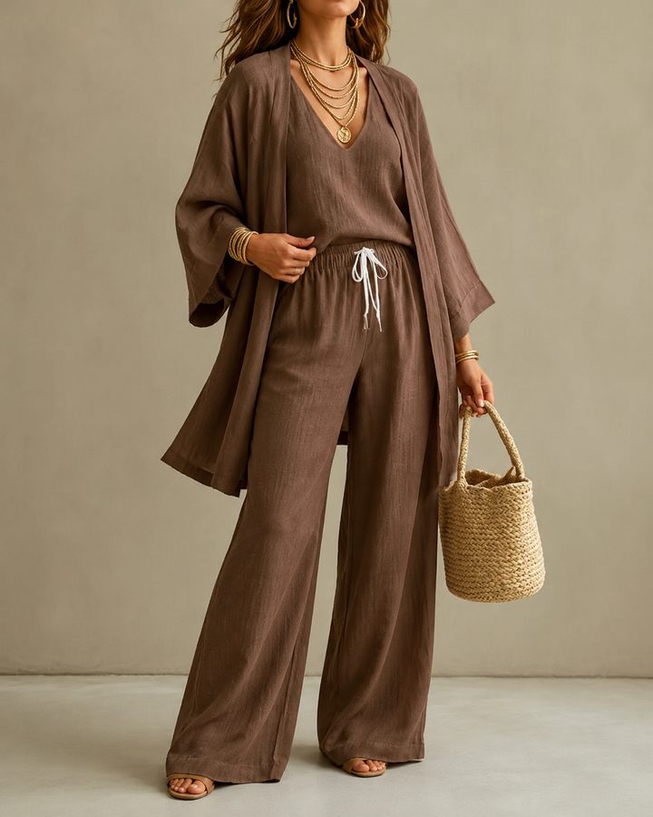 Amber™ | Relaxed 3-Piece Set with Non-Transparent Pants