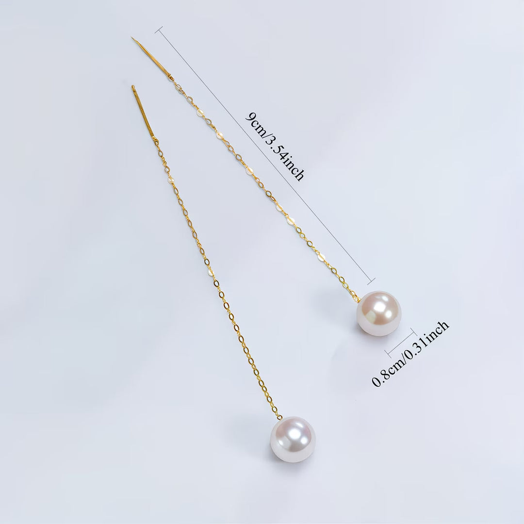 Women's Elegant Long Tassel Pearl Earrings