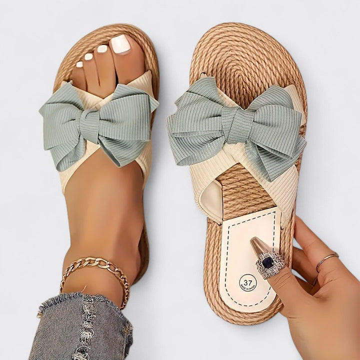 Revie Grace Bow Sandals, view 7 - Elena Harper