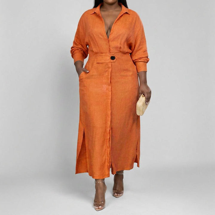 Wren Elegant Tied Dress: Chic Commute Long Sleeve Style, view 9 - Elena Harper
