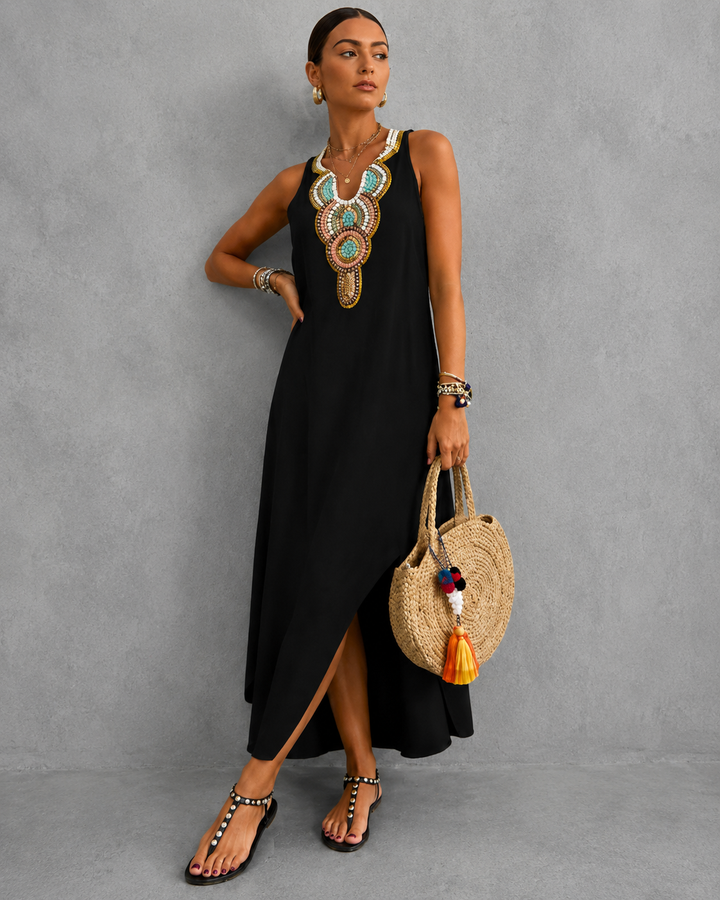 Colette™ | Belly-Covering Sleeveless Maxi Dress