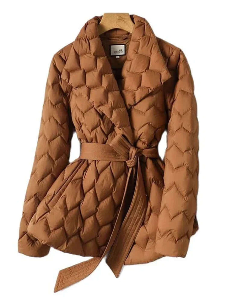 Women's Belted Mid-Length Puffer Jacket
