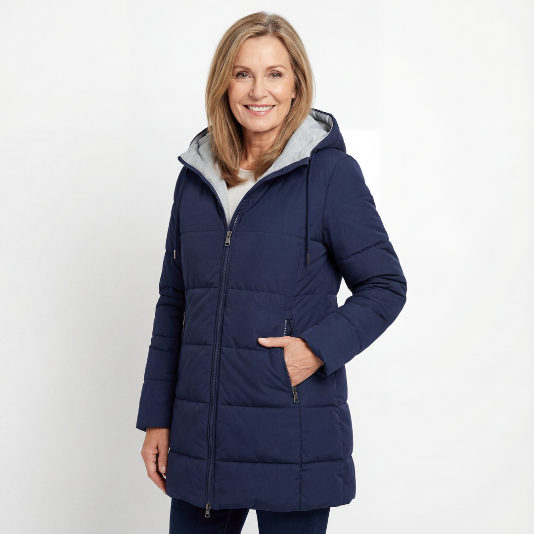 Gwyn Winter-Proof Down Jacket with High Thermal Insulation, view 10 - Elena Harper