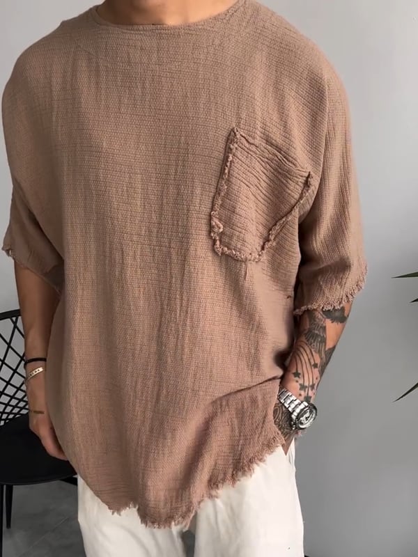 Davis Short Sleeve Linen T-Shirt, view 3 - Elena Harper