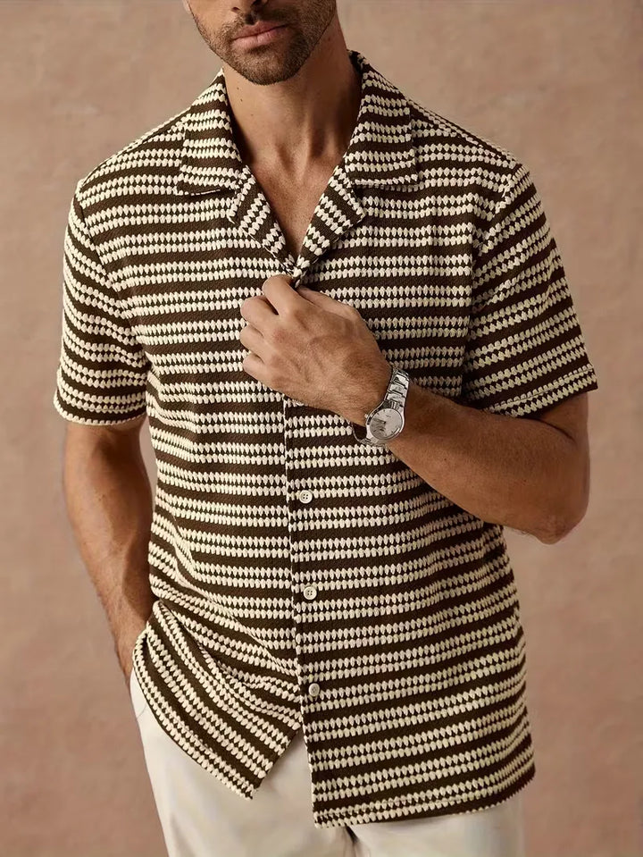 Textured V-Neck Shirt for Men
