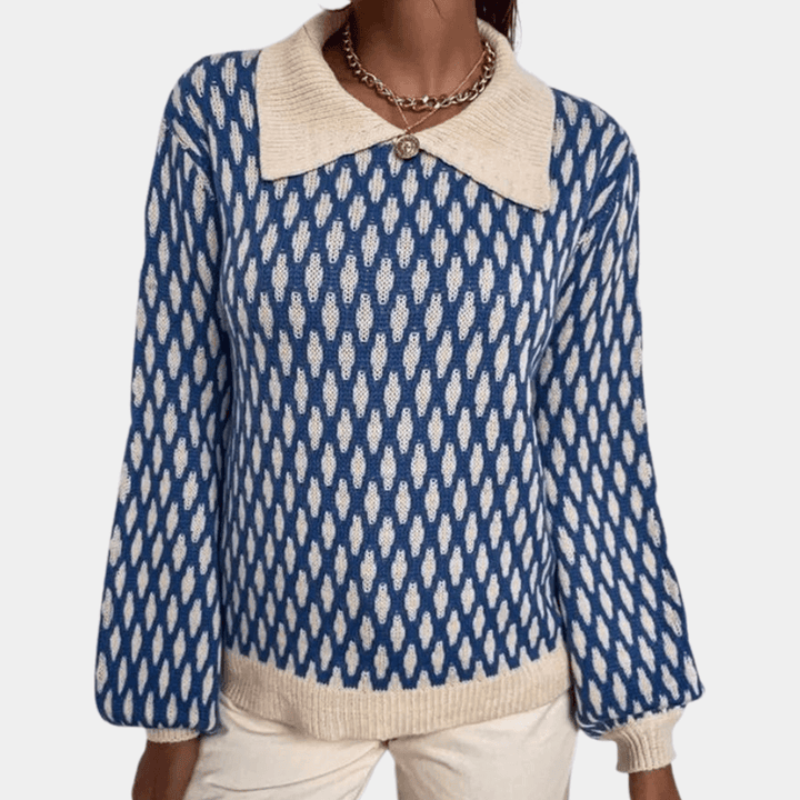 Women's Knitted Collared Sweater
