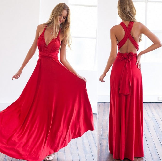 Open Back Maxi Dress for Wedding Guests Elegant, Airy, Lightweight, view 3 - Elena Harper