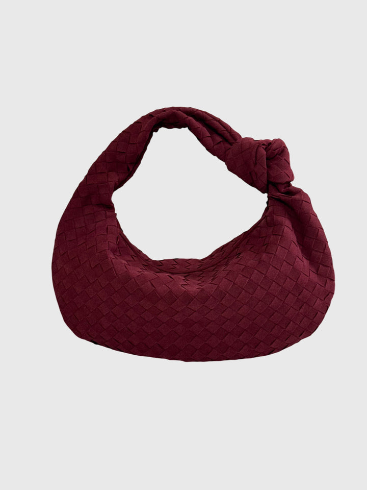 Medium Women's Braided Suede Bag – Elegant Everyday Knotted Style
