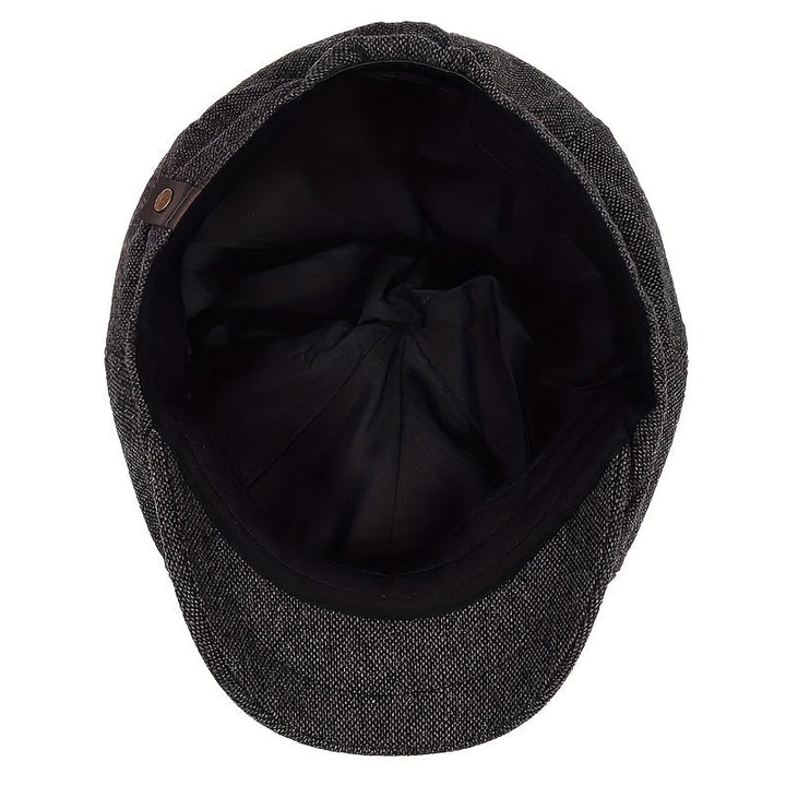 Men's Retro Flat Cap: Classic Herringbone Style for a Vintage Look - Elena Harper