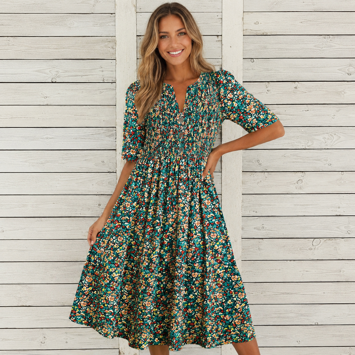 Danica™ | Flowing Floral Midi Dress
