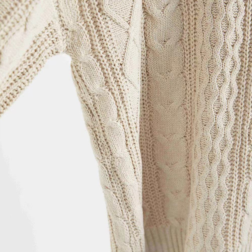 Thick Women's Cable Knit Sweater - Warm and Casual