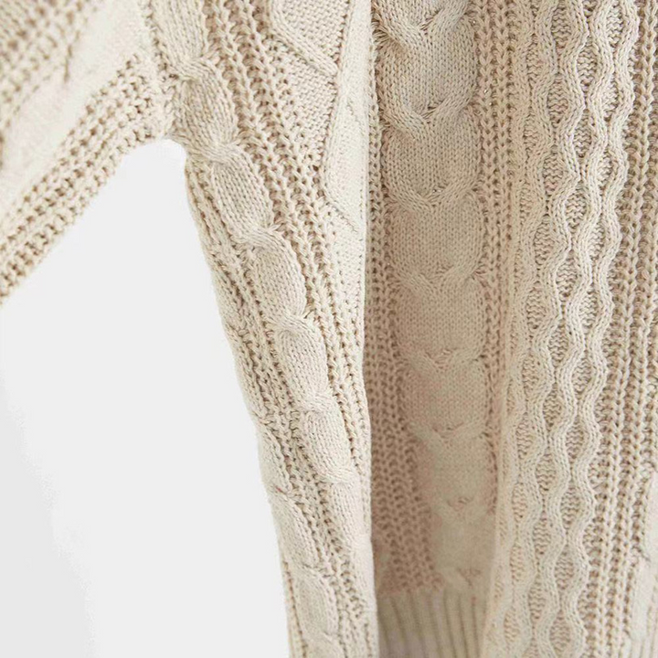 Thick Women's Cable Knit Sweater - Warm and Casual