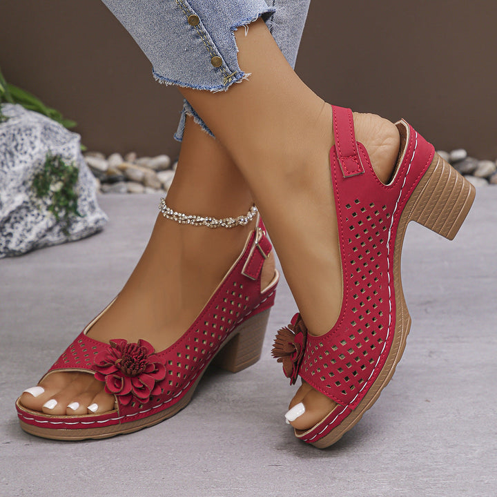 Giona Stylish Floral Wedge Sandals - Elena Harper
