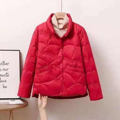 Premium Lightweight Quilted Jacket for Women – Stylish High Collar Coat