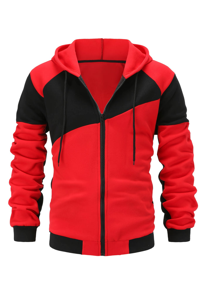 Bryce Color Block Zip-Up Hooded Jacket, view 2 - Elena Harper