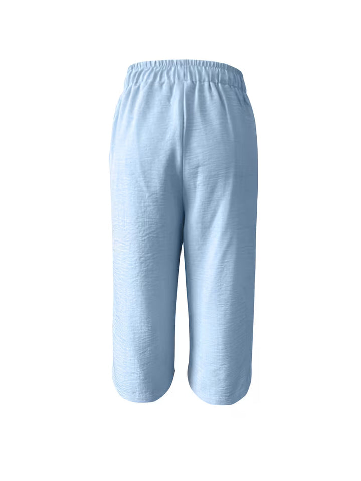 Arnisa Comfortable Summer Pants with Side Lace Inserts, view 7 - Elena Harper