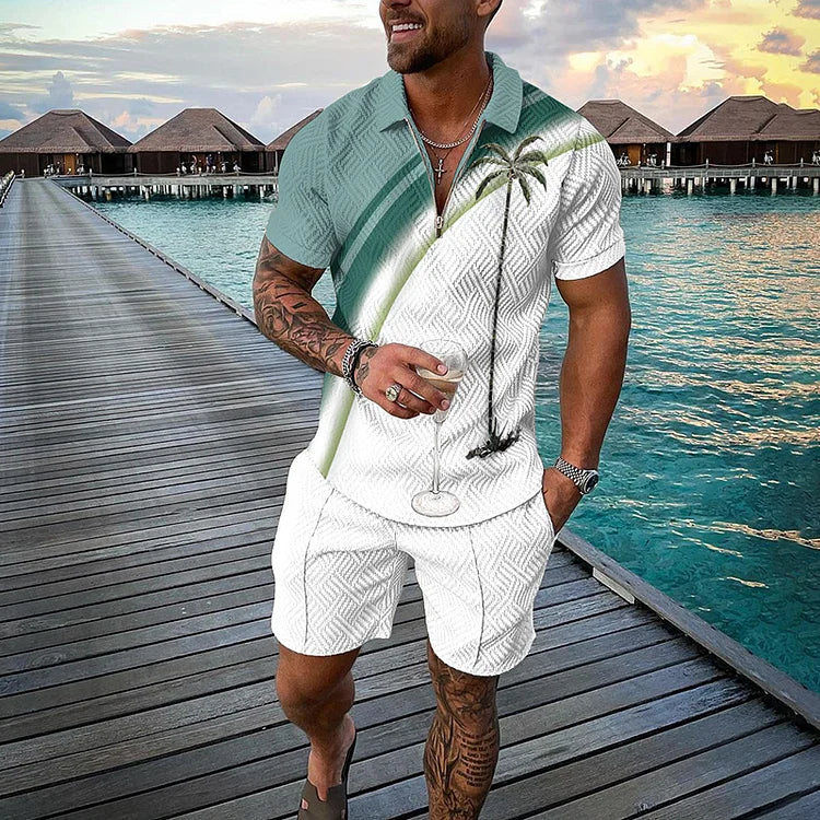 Liam | Tropicana Polo Shirt & Shorts Set