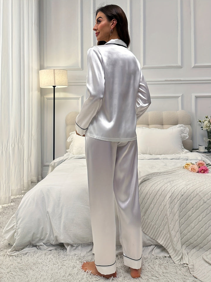 Rosaline Elegant Long-Sleeve Two-Piece Lounge Set - Elena Harper