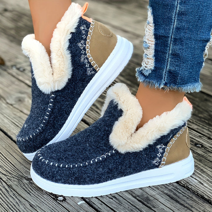 Ladies Warm Slippers – Non-Slip, Plush Lining for Home and Winter Use