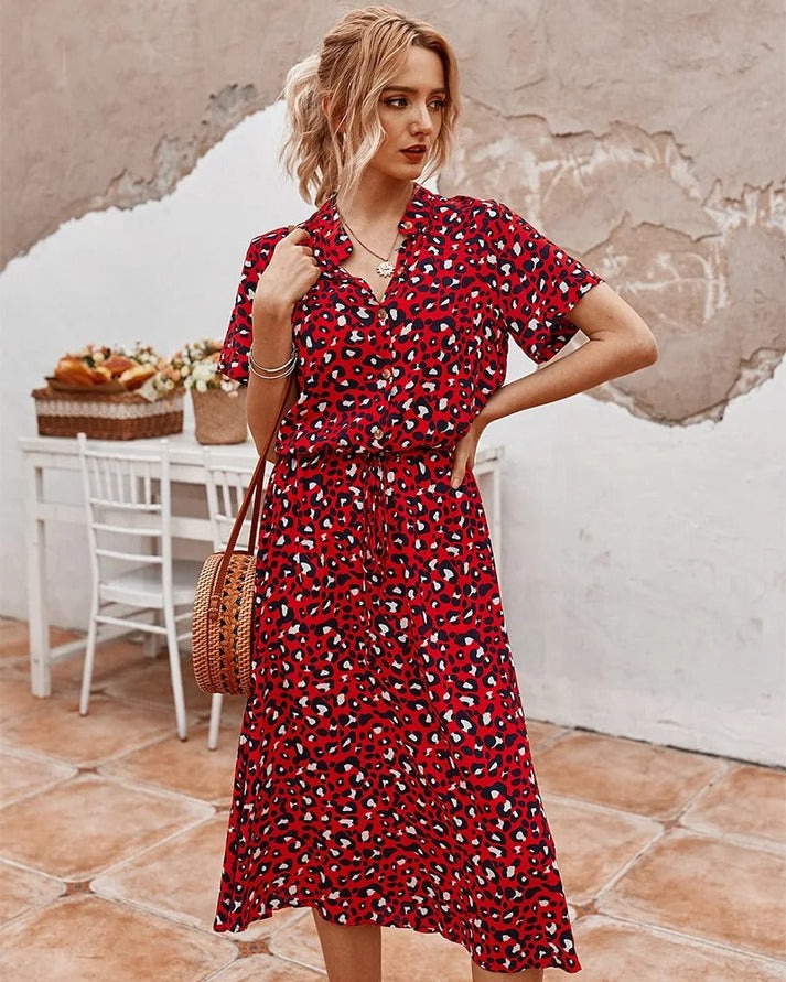 Maybelle V-Neck Dress, view 6 - Elena Harper