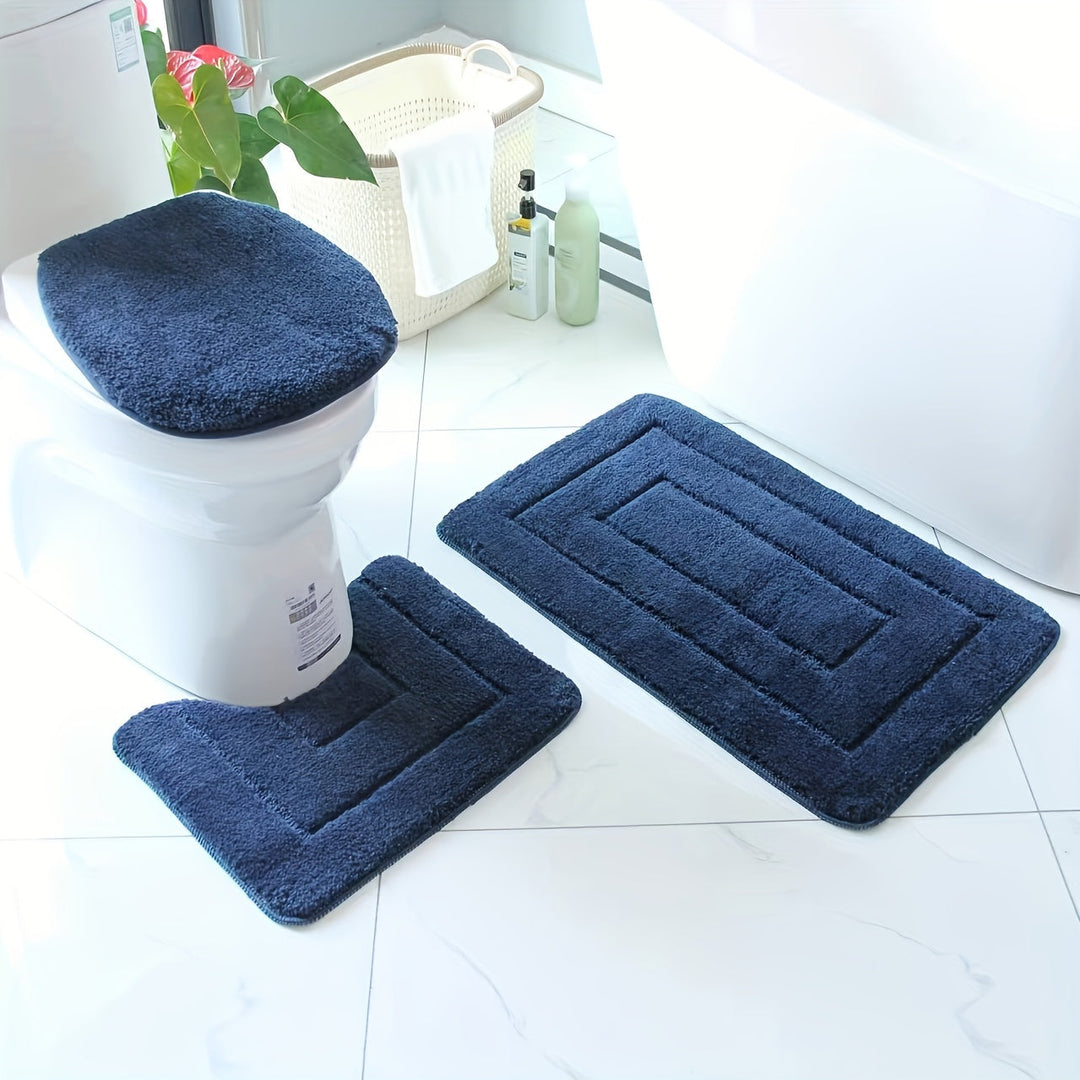 Set of 3 Ultra-Fine Fibre Bath Mats – Quick-Drying and Absorbent
