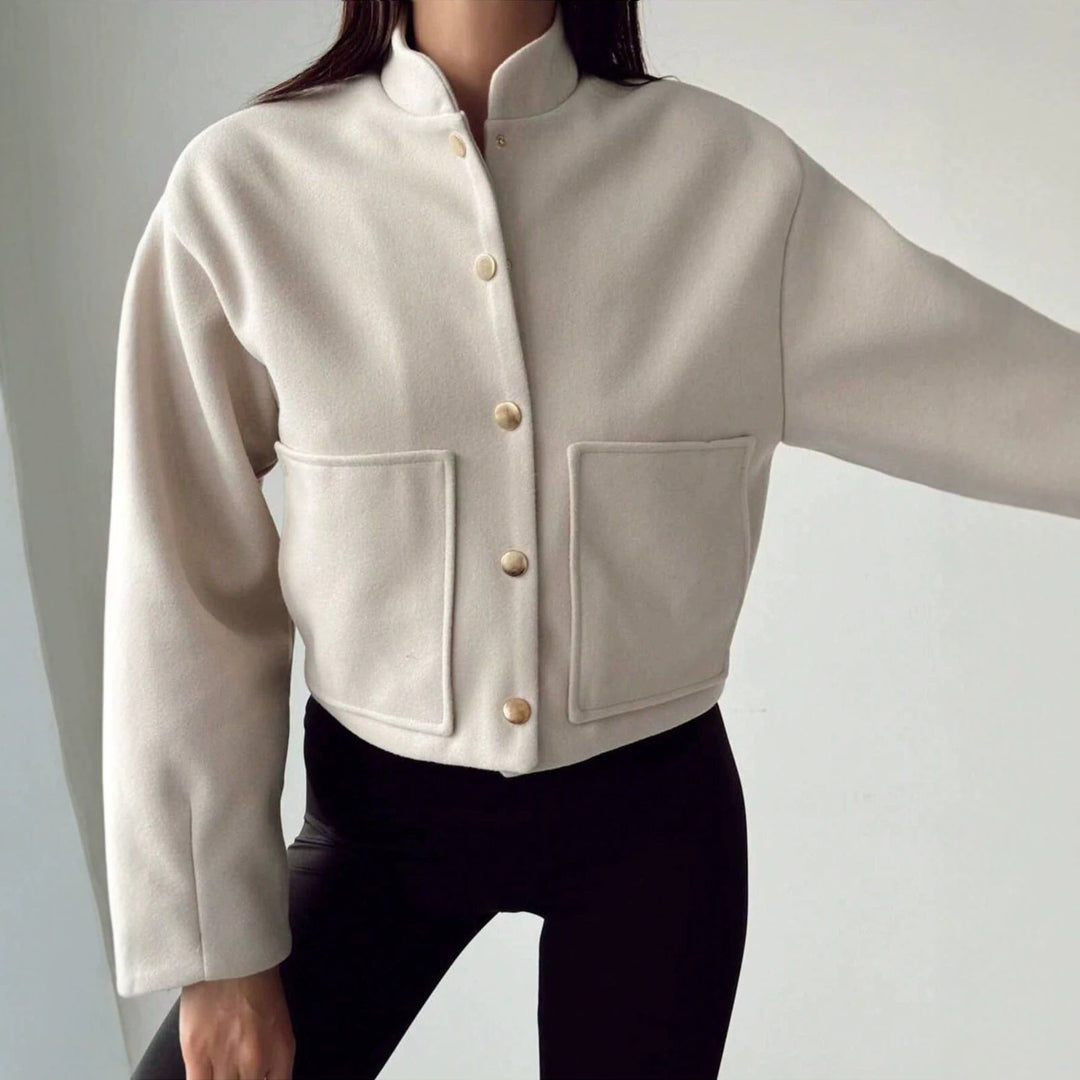 Loose Button-Up Shirt Jacket for Women - Simple and Casual