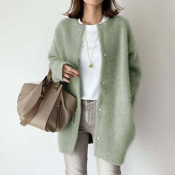 Women's Knitted Cardigan with Button Closure