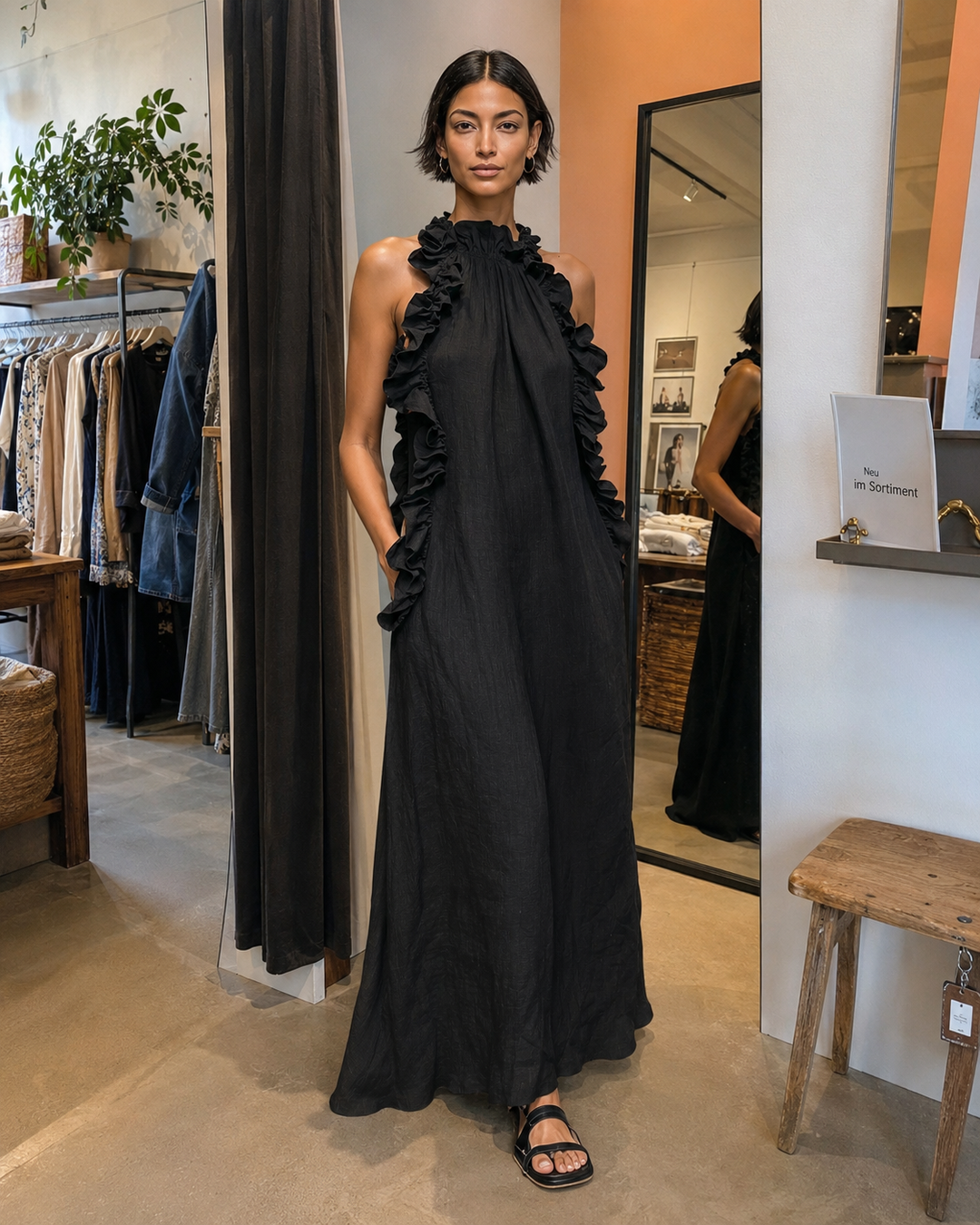 Isolde™ | Belly-Covering Maxi Dress with Ruffles