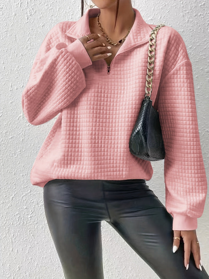 Susanna Relaxed Quarter-Zip Pullover, view 6 - Elena Harper