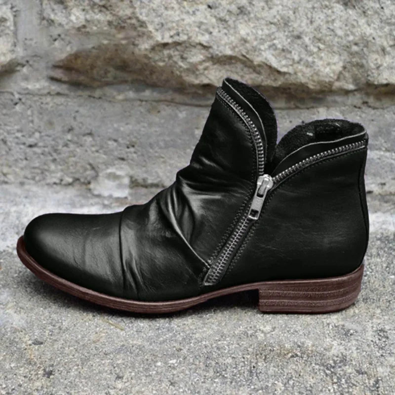 Lianella Supportive Comfort Ankle Boots with Zipper - Elena Harper