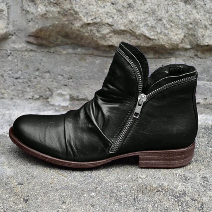 Lianella Supportive Comfort Ankle Boots with Zipper - Elena Harper