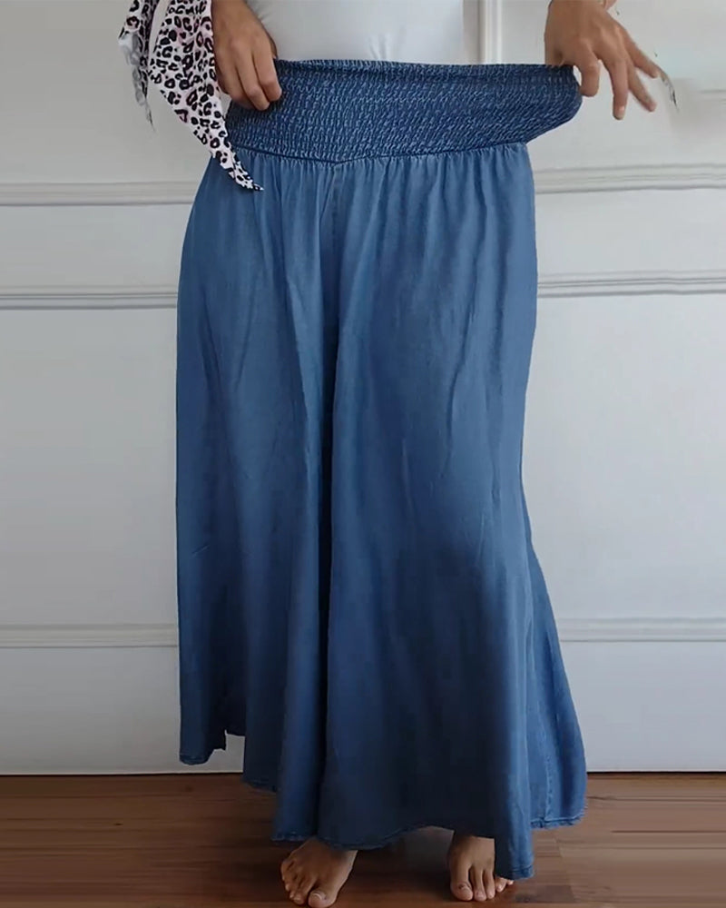 Beatrice Lonsdale Linen Look Wide-Leg Culottes For Women, view 7 - Elena Harper