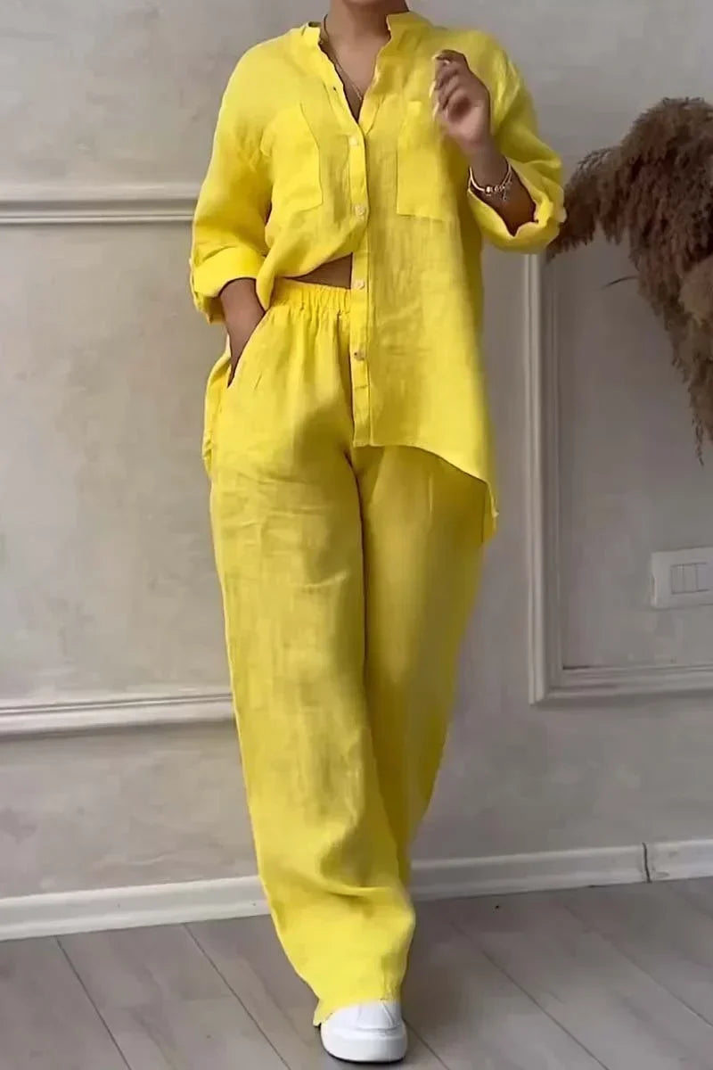 Arielle Cotton Linen Two-Piece Set, view 9 - Elena Harper
