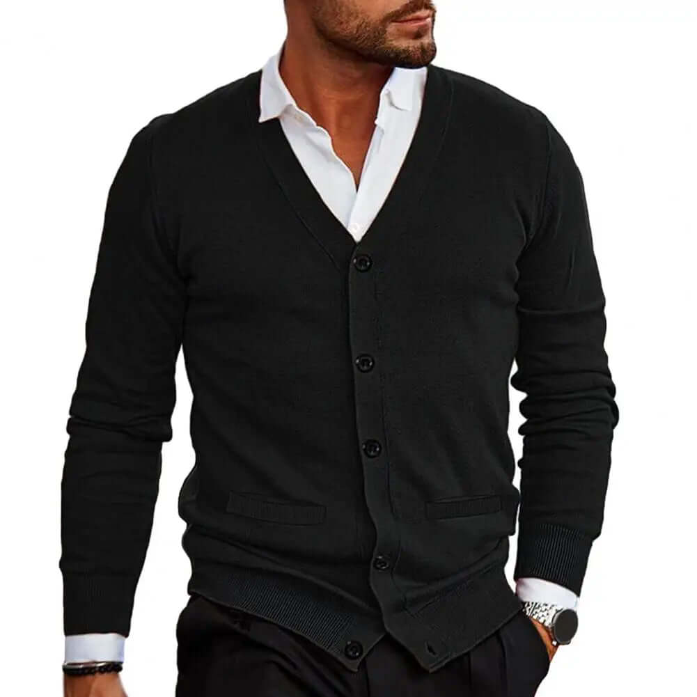 Men's Knitted V-Neck Cardigan