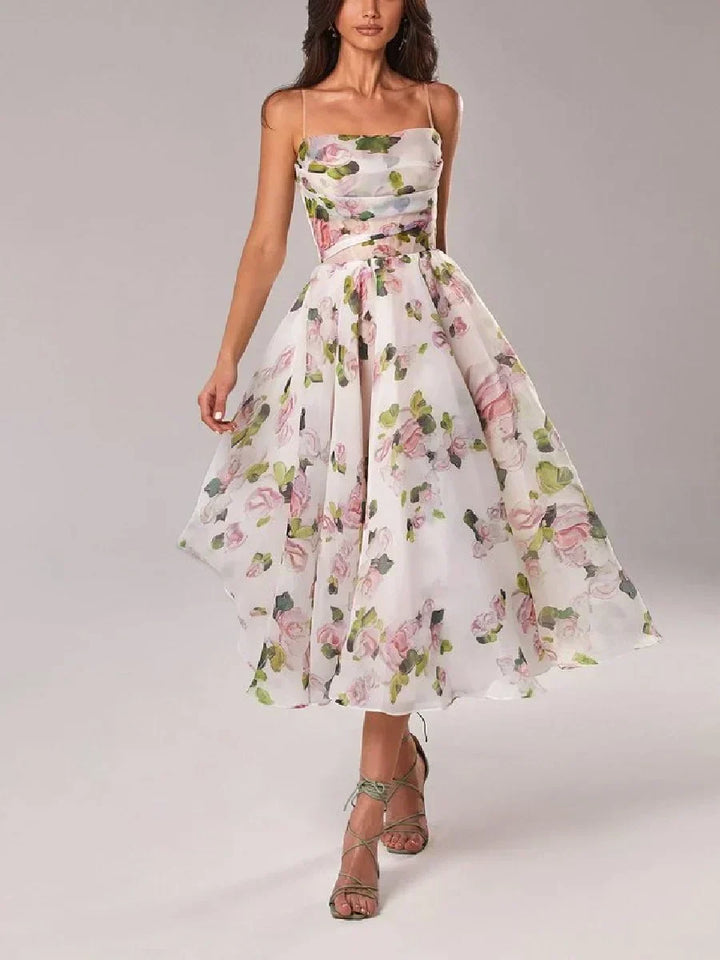 Emilia-Elegant Printed Strapless Dress - Elena Harper