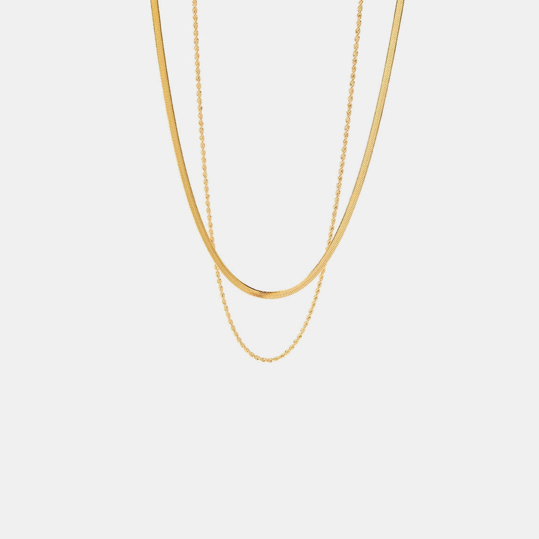 Women's Double Chain Minimalist Gold Necklace
