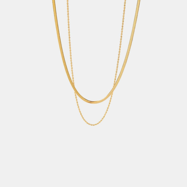 Women's Double Chain Minimalist Gold Necklace