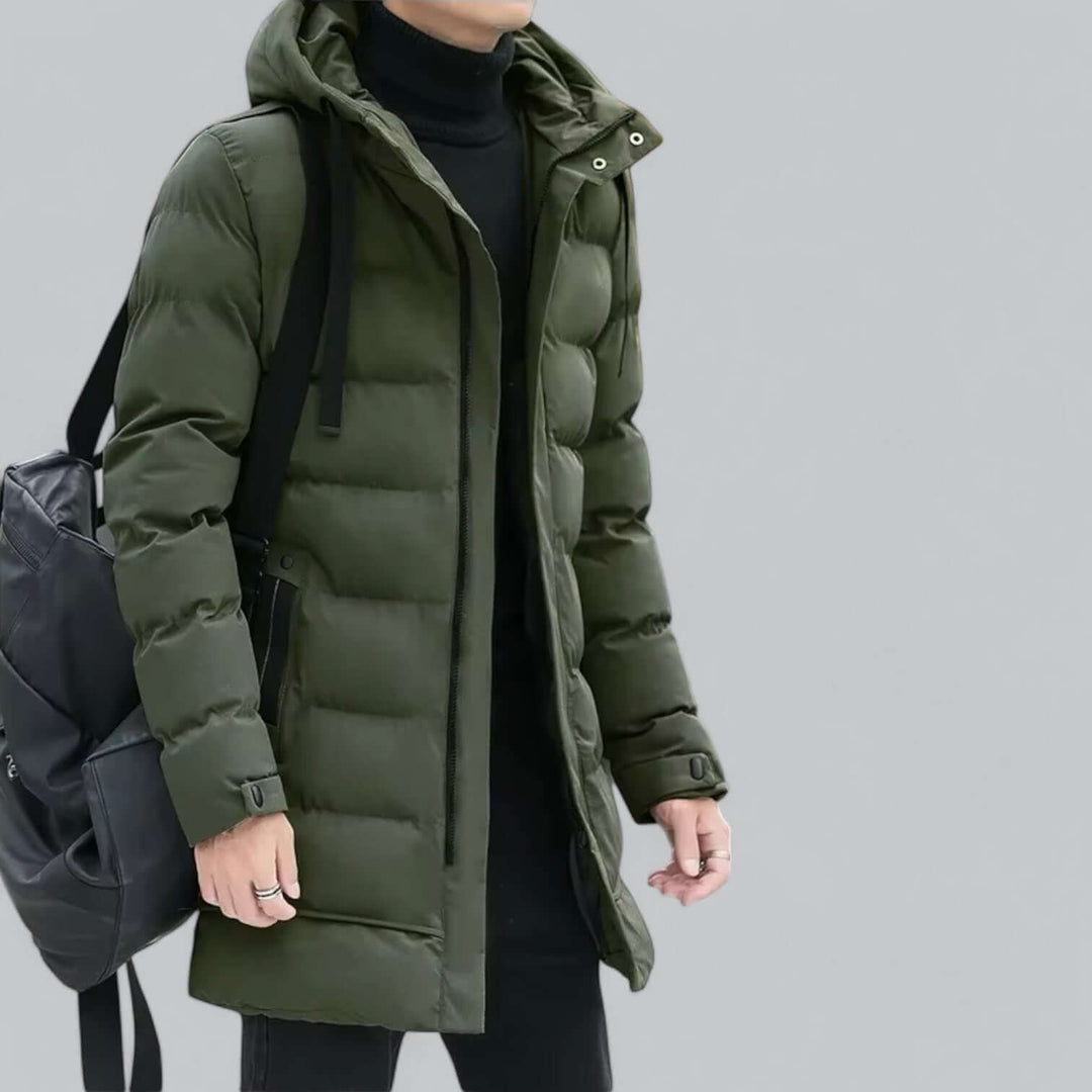 Longline Padded Winter Parka Coat, view 9 - Elena Harper