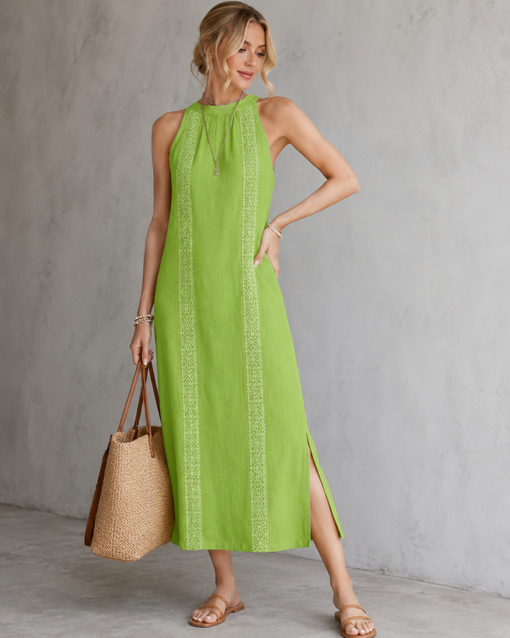 Irene™ | Elegant Sleeveless Belly-Covering Midi Dress