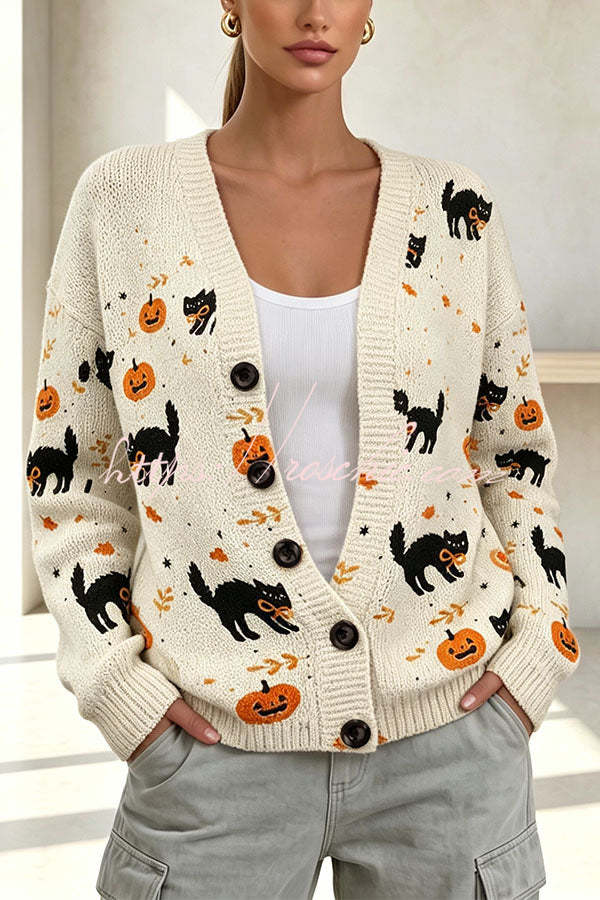 Halloween-themed cardigan