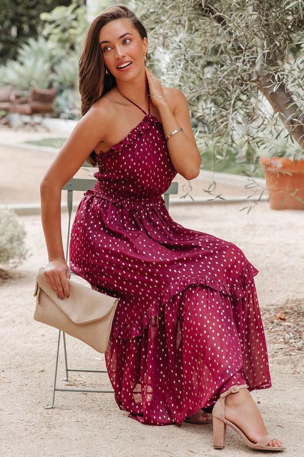Polka Dot Maxi Dress - Summer Dress