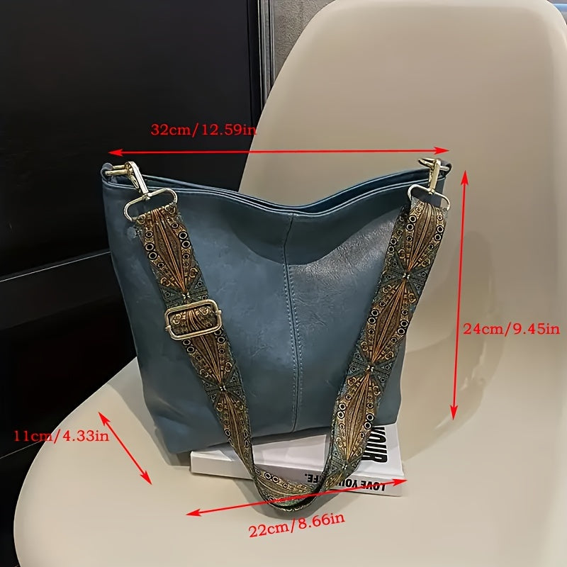 Geometric Oversized Bag – Large-Capacity Shoulder Bag with Retro Style