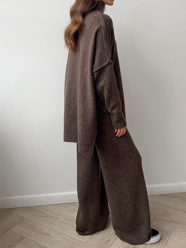 Sharon Trendy Loose Sweater and Pants Two-Piece Set - Elena Harper