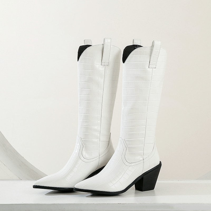 Knee-High Women's Boots with Chunky Heel - Kyvraen
