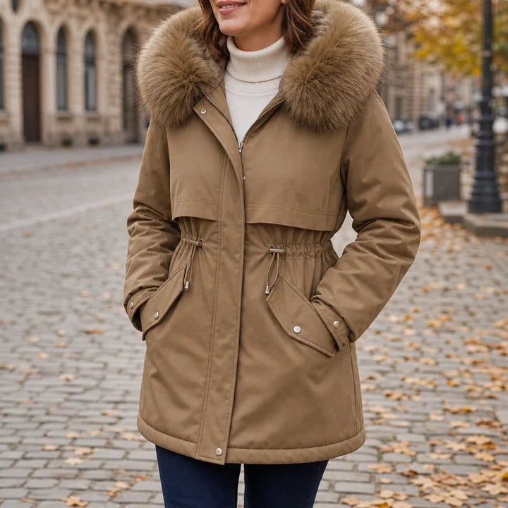 Emma Elegant and Warm Mid-Length Women's Parka, view 7 - Elena Harper