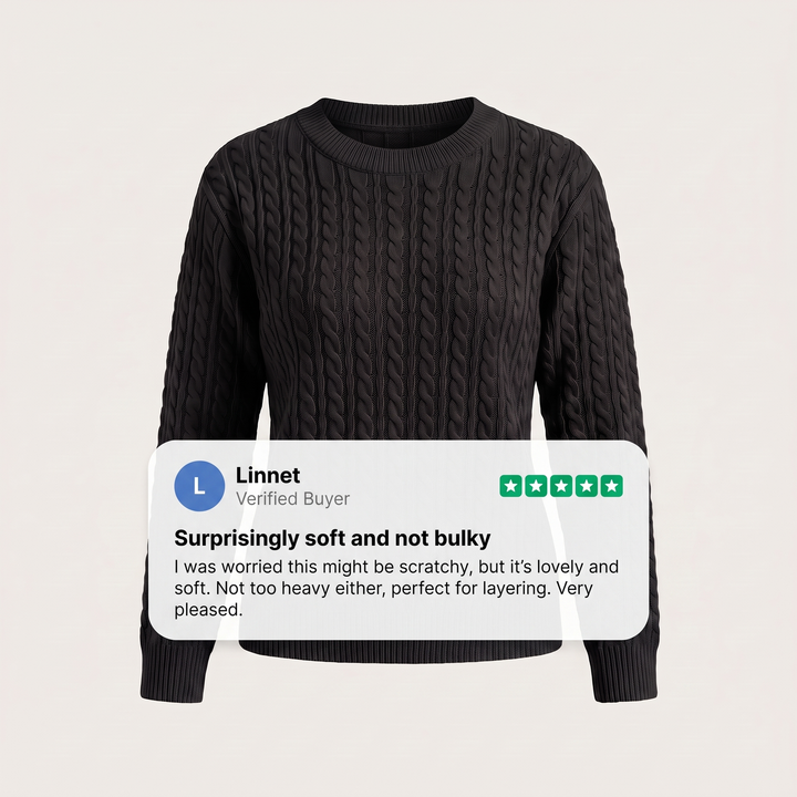 Christina | Soft and Timeless Women's Knit Sweater with Cable Pattern