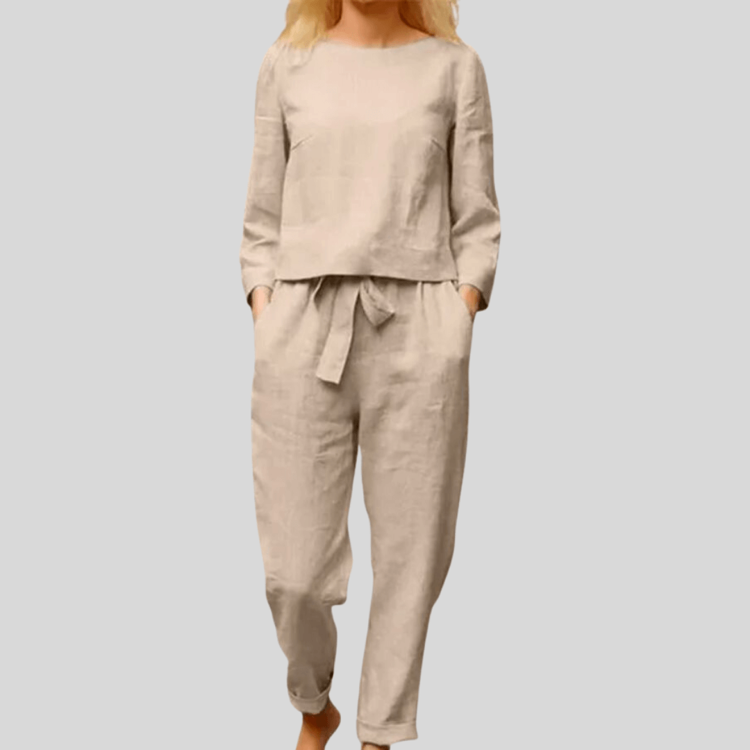 Long Sleeve Top & Slim-Fit Trousers, view 3 - Elena Harper