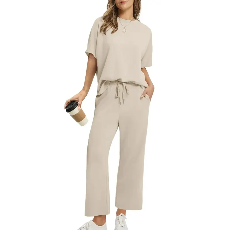 Women's Relaxed Ribbed Top & Trouser Set