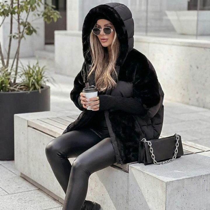 Seraphina | Oversized Puffer Jacket with Hood and Soft Faux Fur Insulation
